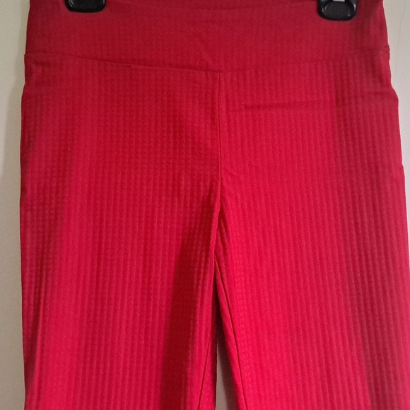 🪭SizSPull-up bright red women dress pants,no pockets/zippers super comfortable - Picture 3 of 6